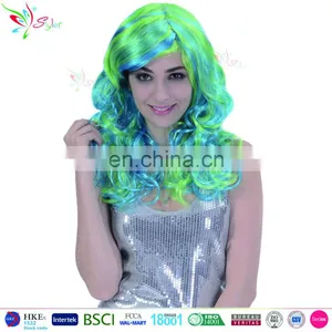2016 Cheap Synthetic Wigs Halloween Women Blue Pink Ombre Wig thumbnail-1