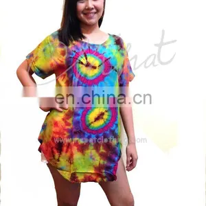 Bohemian Clothing,Hippy ,Hip Hop , Reggae Style Tiedye Colorful T-shirt thumbnail-1