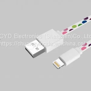 1M Color Printed Design MFi Sync Lightning Cable thumbnail-2