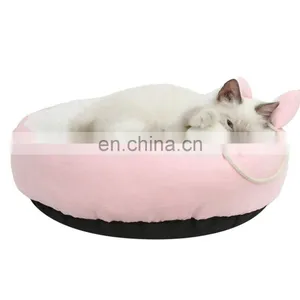 Cat Bed Round Pet Bed for Cats, Kittens, Puppies and Small Dogs Washable Pet Bed With Waterproof Bottom thumbnail-2