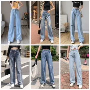 New High Waisted and Versatile Women's Straight Tube Wide Leg Pants in Autumn 2020 thumbnail-3