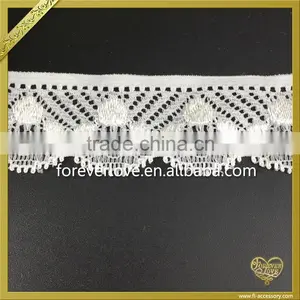 White Elastic Crochet African Lace Trim Fabric for Underwear FLL-010 thumbnail-2