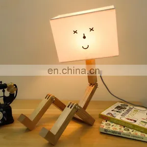 Bedroom Table Lamp Modern Minimalist Solid Wood Fabric Bedside Warm Nordic Personality Creative Table Lamp thumbnail-1