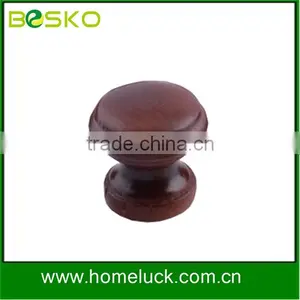 Chinese Pine Knobs Brown Round Wooden Drawer Knobs Supplier thumbnail-1