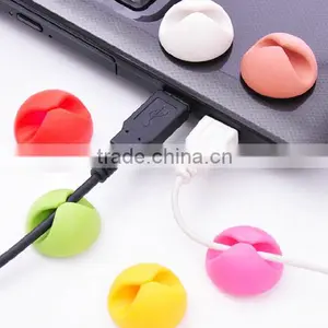 Hot Cable Clips Desk Tidy Earbud Holder White Micro USB Cable Organiser Wire Cord Lead USB thumbnail-3