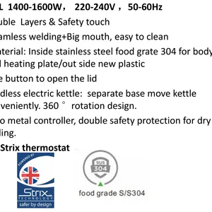 2022 Newest Double Layer Electric Kettle 1.5L/hotel Electric Kettle/electric Kettle Factory/electric Jug（SKYPE:lifuli123 Whatsapp:008613510231336） thumbnail-3