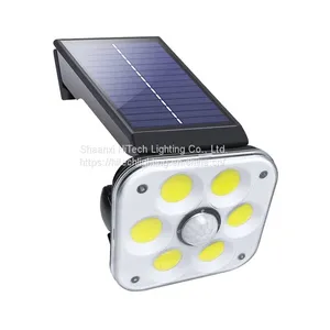 54/138 LEDs Outdoor Solar Wall Lamp Powered Sunlight 3 Heads Remote Control Waterproof LED Lamp For Garden Courtyard Street Lamp thumbnail-5