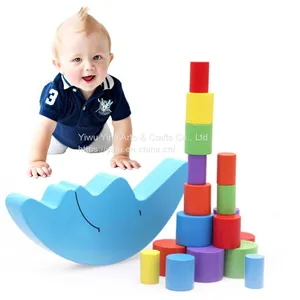 Wooden Cartoon Moon Balance Toy Balancing Game Set Stacking Cylinder Blocks Educational Toys For Kids thumbnail-1
