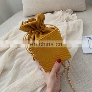 Ins Hot Sale Leather, Faux Leather Box Lady Bag 2020 Drawstring Shoulder Bag Purse Fashion Crossbody Handbag For Women/ thumbnail-2