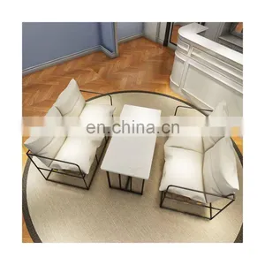 Nordic Light Luxury Simple Modern Sofa Set Furniture Industrial Coffee Shop Commercial Living Room Sofa Leisure Sectional Sofa thumbnail-1