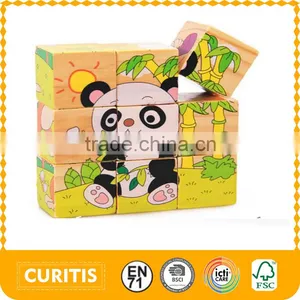 Promotional 9 Pcs Children's Educational Toys Games Kids Cube Block Puzzle Cubic Fun 3d Wooden Block Puzzle 3d Cube Puzzle Game Quality Choice thumbnail-1