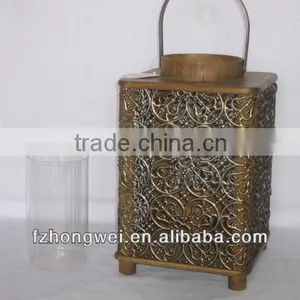 Garden Wooden Lantern & Wholesale Lanterns With Metal Panel Around thumbnail-1