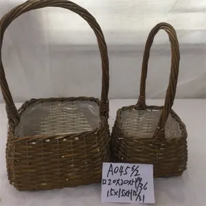 High Quality Custom Big Willow Wicker Storage Baskets With Handles thumbnail-1