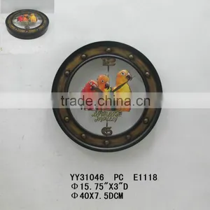 Factory Decorative Antique Bird Metal Wall Round Clock thumbnail-1