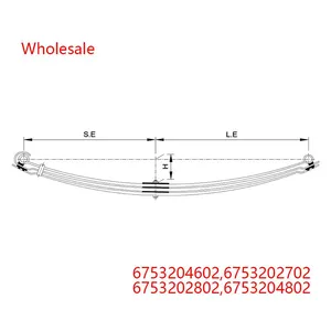 6753204602, 6753202702, 6753202802, 6753204802 Rear Axle Wheel Parabolic Spring Arm of Medium Duty Vehicle Wholesale For Mercedes Benz thumbnail-1