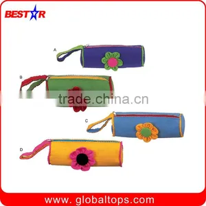 Colorful Pencil Bag With Flower thumbnail-1
