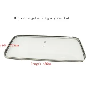 Custom G Type Rectangular Tempered Glass Lid for Chafing Dish Buffet Hotelware OEM Manufacturer thumbnail-2
