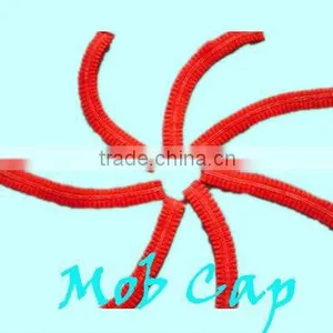 Disposable Red PP 14g/m2 Non Woven Mob Caps 18" 19" 20" 21" 24" Double Elastic Latex Free thumbnail-1