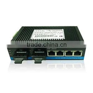 Industrial Fiber Media Converter 4*10/100M Base-TX and 2*100M Base-FX thumbnail-2