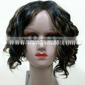 Cheap Black Short Hair Wavy Wigs for Women thumbnail-1