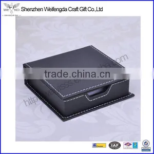 Top Grade Straight Stitching Leather Desktop Memo Pad Holder thumbnail-1