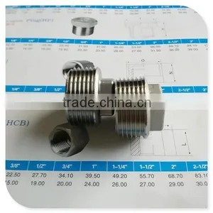 316 Stainless Steel Cast Fitting 1" Square Plug Rated 150LBS thumbnail-1
