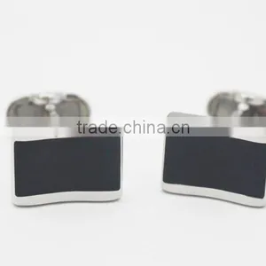 Wholesale Black Stainless Steel Custom Men's Cufflinks thumbnail-1