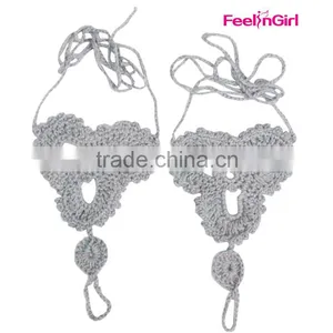 Crochet Flower Barefoot Wrap Sandals Ankle Bracelet Foot Jewelry Quality Choice thumbnail-3