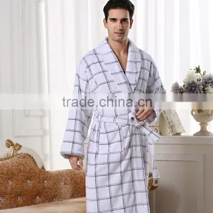 White Color Terry Cotton Toweling Night Gown,men Sleepwear , Men Bathrobe Hot Sale thumbnail-1