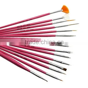 3 Colors Nail Art 15 Pcs Gel Design Pen Painting Brush Set Draw Flowers Dot Tips thumbnail-1