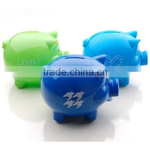 Lovely Pig Shape Coin Box / Plastic Saving Box for Children thumbnail-1