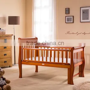 Multipurposes Wooden Baby Crib With Wheels Solid Wood Baby Cribs thumbnail-5