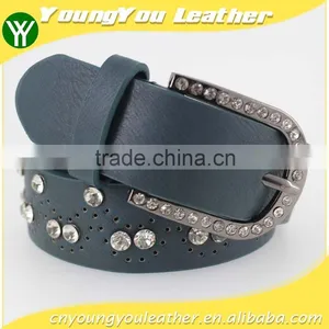 Women's Fashion Rhinestone Studded 35Mm pu Leather Jeans Belt With Shiny Rhinestone Accessories thumbnail-1