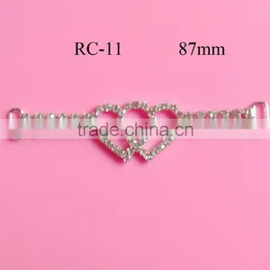 Stock Hot Selling Heart Shape Rhinestone Connector for Valenrine Day Headband/hairwear(RC-11) thumbnail-1