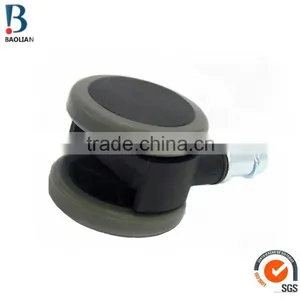 China 2"grey Nylon PU Rubber Furniture Caster Wheels With Grip Ring Stem thumbnail-2