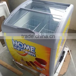 158L Smaller Curved Glass Door Freezer SD-158 ce Cream Display Freezer With Volume Optional of 136, 218, 280, 336, 352, 406, 517 thumbnail-1
