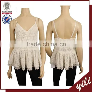 2016 Sexy Casual Sleeveless Bandage Fashion Backless Summer Lace Vest thumbnail-1