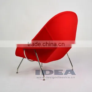 Replica Womb Chair - Red Wool Fabric thumbnail-3