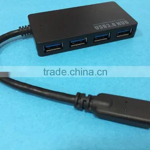 The Newest USB 3.1 Type C Male to Four Port USB 3.0 A Type Female Hub thumbnail-1