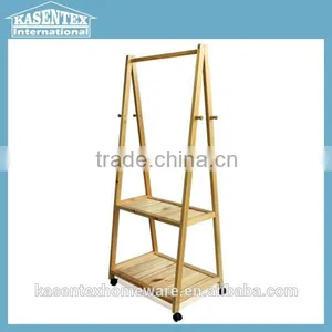 Natural Color Solid Pine Wood Coat Rack/Coat Rack Wagon thumbnail-1