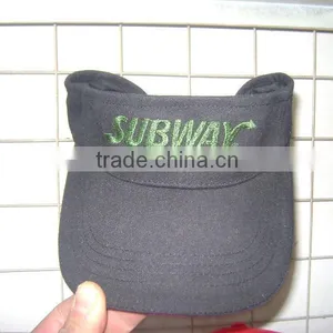 100% Cotton Flat Flap Golf Visor With Embroidery Logo thumbnail-1