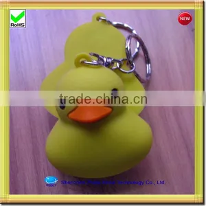 Little Yellow Duck Shape Silicone Led Keychains for Girl thumbnail-1
