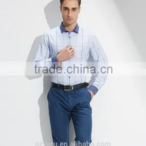 Men's Latest Business Cotton Linen Comfortable Gentlmen Long Sleeve Plaid Shirts thumbnail-1