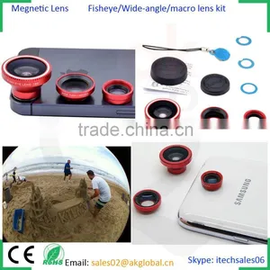 Zoom Camera Lens Magnetic 3 in One Lens Kit for Samsung Galaxy s4 s5 s6 Edge Note 3 4 5 thumbnail-1