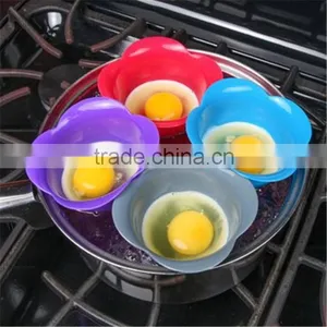 Silicone Egg Poacher Cook Poach Pods Kitchen Cookware Poached Baking Colorful Egg Cups Microwave Egg Cooker Silicone Egg Poacher thumbnail-1