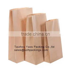 Machine Made Reusable Grocery Paper Bag, Wholesale Take Away Fast Food Paper Bag, Custom Printed Kraft Paper Bag Without Handle thumbnail-1