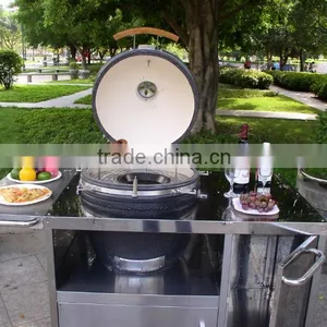 Auplex Outdoor Trolley Stainless Steel Kamado BBQ Table thumbnail-3