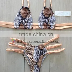 Weaven Halter Snakeskin Ladies Bikini thumbnail-1