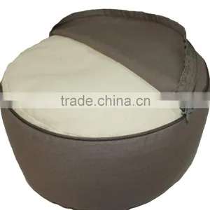 Tall Meditation Zafu Cushion in Natural Cotton Fabric thumbnail-4