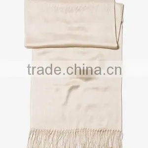 Beige Viscose Pashmina Scarf thumbnail-2